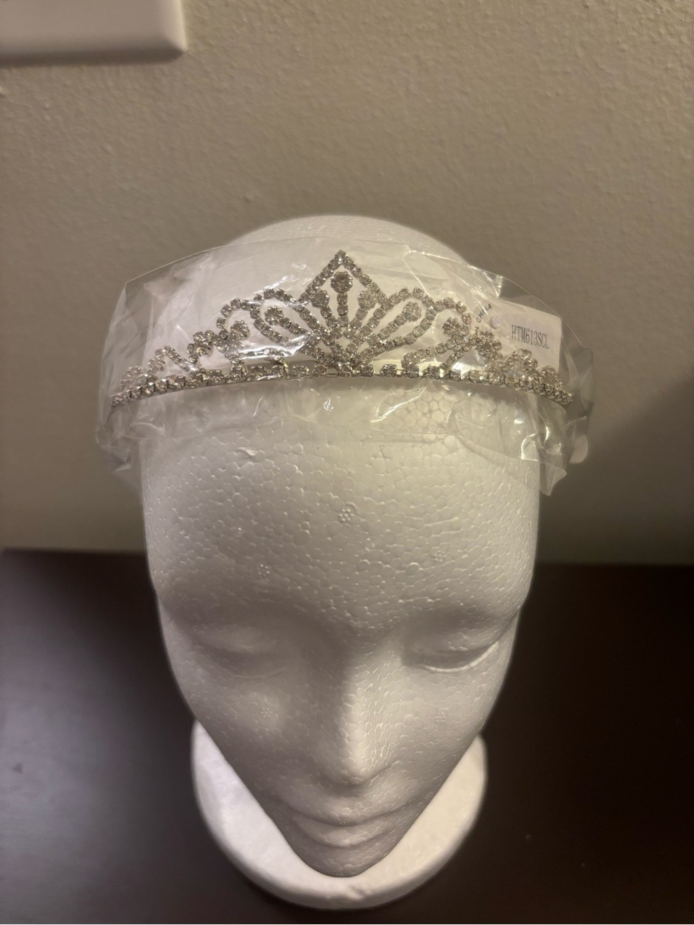 Crystal Tiara Headband with Combs Silver Rhinestone Accent and combs